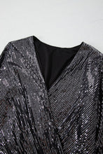 Load image into Gallery viewer, Sequin Surplice Long Sleeve Bodysuit