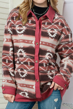 Load image into Gallery viewer, Geometric Button Up Corduroy Trim Jacket