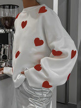 Load image into Gallery viewer, Valentine’s Day Heart Round Neck Long Sleeve Sweater