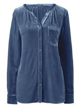 Load image into Gallery viewer, Notched Button Down Long Sleeve Shirt