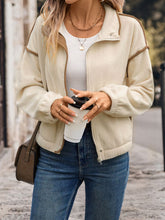 Load image into Gallery viewer, Perfee Zip Up Dropped Shoulder Polar Fleece Jacket