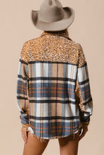 Load image into Gallery viewer, BiBi Curved Hem Sequin Plaid Button Up Shacket