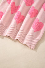 Load image into Gallery viewer, Valentine's Day Heart Jacquard Round Neck Sweater