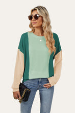 Load image into Gallery viewer, Double Take Texture Contrast Round Neck Long Sleeve T-Shirt