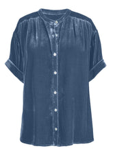 Load image into Gallery viewer, Ruched Round Neck Short Sleeve Shirt