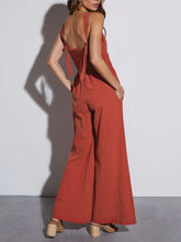 Load image into Gallery viewer, Ruched Wide Strap Jumpsuit with Pockets