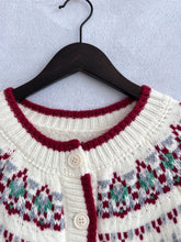 Load image into Gallery viewer, Contrast Geometric Round Neck Long Sleeve Cardigan