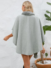 Load image into Gallery viewer, Fuzzy Trim Open Front Poncho