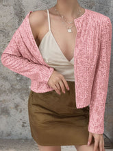 Load image into Gallery viewer, Full Size Sequin Open Front Cropped Jacket