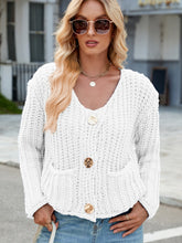 Load image into Gallery viewer, Round Neck Button Up Cardigan with Pockets