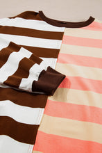 Load image into Gallery viewer, Striped Round Neck Long Sleeve Sweatshirt