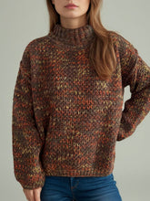 Load image into Gallery viewer, Heathered Turtleneck Dropped Shoulder Sweater