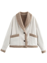 Load image into Gallery viewer, Fuzzy Collared Neck Long Sleeve Jacket