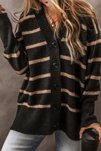 Load image into Gallery viewer, Striped Button Down Long Sleeve Cardigan