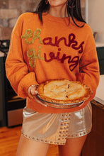 Load image into Gallery viewer, THANKSGIVING Round Neck Dropped Shoulder Sweater