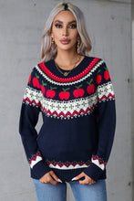 Load image into Gallery viewer, Angel Wings Apples Graphic Round Neck Long Sleeve Sweater