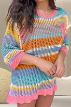 Load image into Gallery viewer, Openwork Round Neck Dropped Shoulder Knit Cover-Up