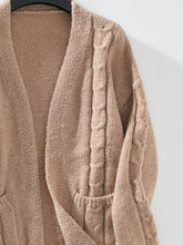 Load image into Gallery viewer, Cable-Knit Open Front Long Sleeve Cardigan