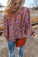 Load image into Gallery viewer, Floral Round Neck Long Sleeve Blouse
