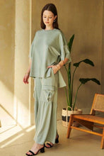 Load image into Gallery viewer, Davi &amp; Dani Drawstring Ruched Detail Wide Leg Pants