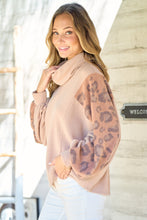 Load image into Gallery viewer, Hailey &amp; Co Leopard Sleeve Color Block Knit Top