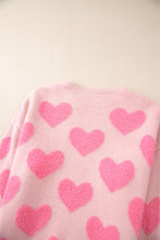 Load image into Gallery viewer, Valentine's Day Heart Jacquard Round Neck Sweater