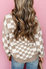 Load image into Gallery viewer, Checkered Round Neck Long Sleeve Sweater
