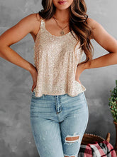Load image into Gallery viewer, Sequin Scoop Neck Tank