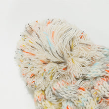 Load image into Gallery viewer, Contrast Cable-Knit Hat with Pompom