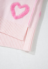 Load image into Gallery viewer, High-Low Heart Round Neck Long Sleeve Sweater
