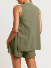 Load image into Gallery viewer, Full Size Button Up Top and Shorts Set