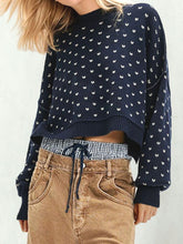 Load image into Gallery viewer, Slit Round Neck Long Sleeve Sweater