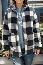 Load image into Gallery viewer, DOORBUSTER DEAL: Double Take Full Size Plaid Long Sleeve Hooded Coat