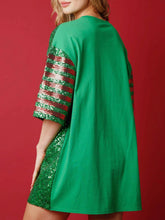 Load image into Gallery viewer, Sequin Round Neck Half Sleeve T-Shirt