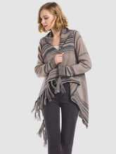 Load image into Gallery viewer, Angel Wings Tassel Striped Open Front Long Sleeve Cardigan