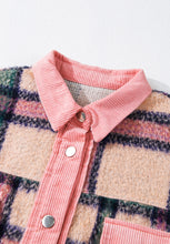 Load image into Gallery viewer, Fuzzy Plaid Corduroy Patchwork Shacket