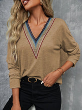 Load image into Gallery viewer, V-Neck Long Sleeve T-Shirt