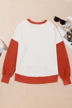Load image into Gallery viewer, Contrast Round Neck Long Sleeve Sweatshirt