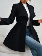 Load image into Gallery viewer, Collared Neck Button Up Long Sleeve Coat
