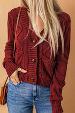 Load image into Gallery viewer, Cable-Knit Button Down V-Neck Cardigan