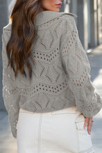 Load image into Gallery viewer, Hollow Out Johnny Collar Sweater