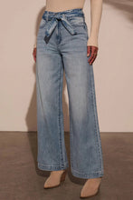 Load image into Gallery viewer, Tied Wide Leg Jeans with Pockets