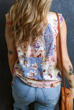 Load image into Gallery viewer, Printed Tie Neck Cap Sleeve Blouse