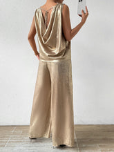 Load image into Gallery viewer, Round Neck Sleeveless Top and Pants Set