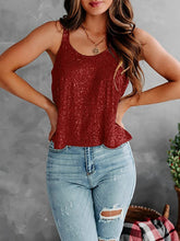 Load image into Gallery viewer, Sequin Scoop Neck Tank