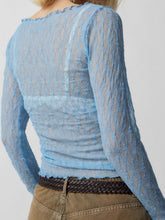 Load image into Gallery viewer, Lace Boat Neck Long Sleeve Blouse