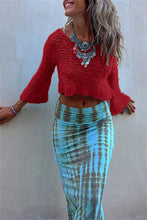 Load image into Gallery viewer, Round Neck Long Sleeve Knit Cover Up