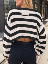 Load image into Gallery viewer, Striped Dropped Shoulder Long Sleeve Sweater
