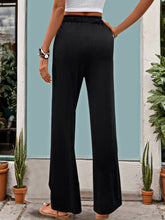 Load image into Gallery viewer, Drawstring High Waist Straight Pants