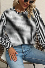 Load image into Gallery viewer, Striped Round Neck Long Sleeve Top